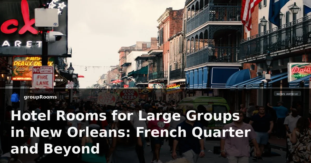 Hotel Rooms for Large Groups in New Orleans: French Quarter and Beyond