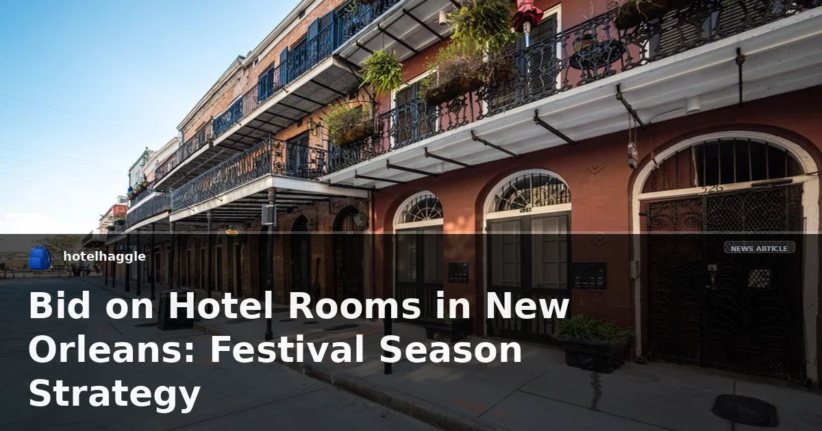 Bid on Hotel Rooms in New Orleans: Festival Season Strategy