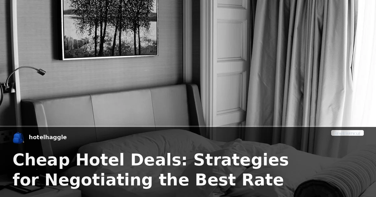 Cheap Hotel Deals: Strategies for Negotiating the Best Rate