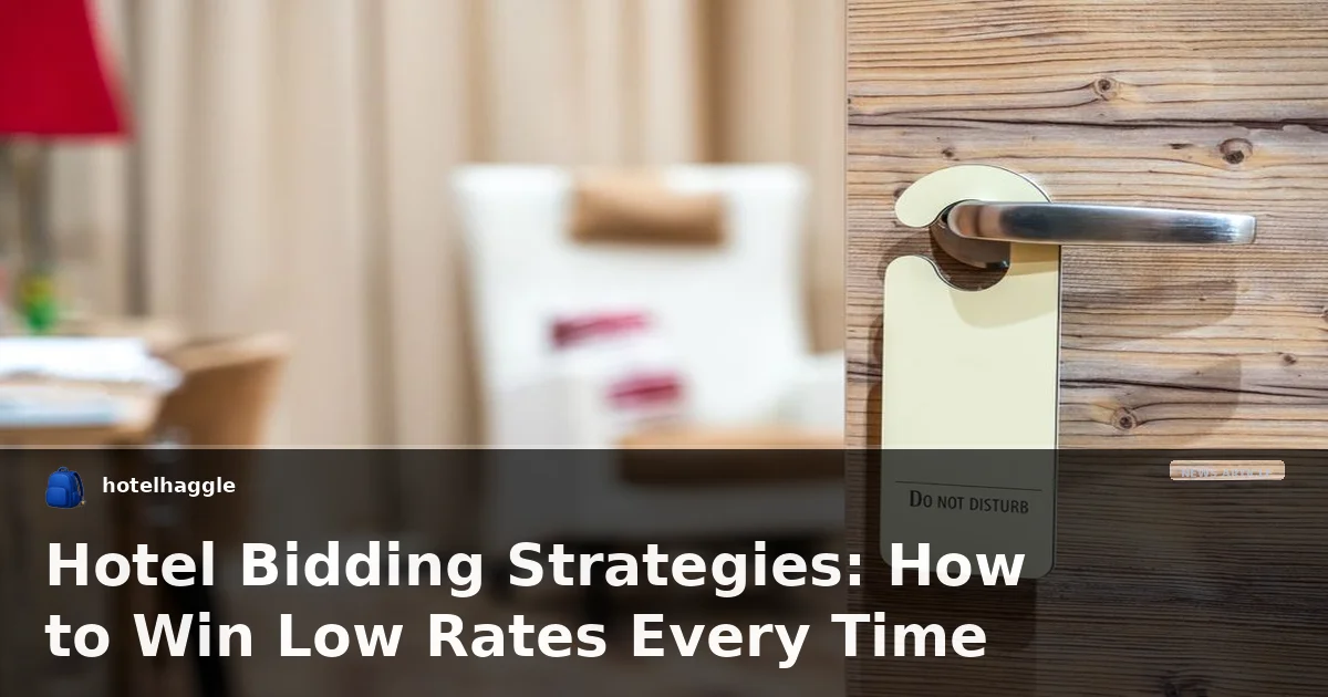 Hotel Bidding Strategies: How to Win Low Rates Every Time