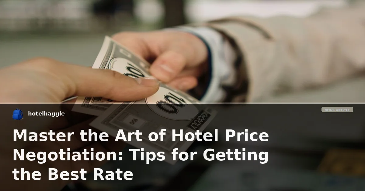 Master the Art of Hotel Price Negotiation: Tips for Getting the Best Rate