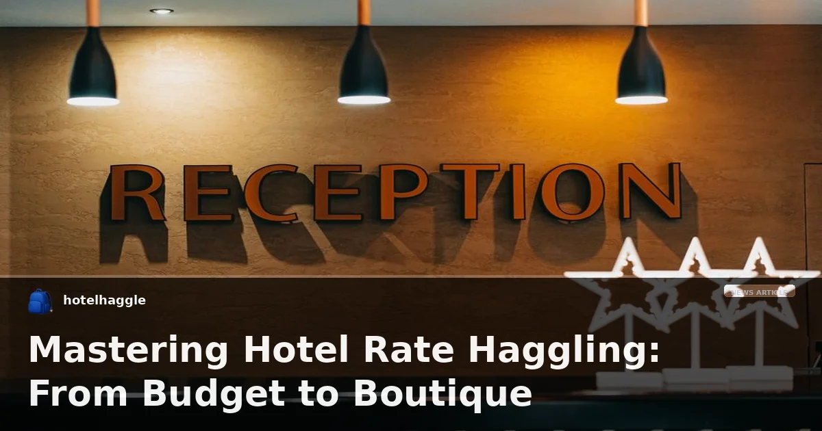 Mastering Hotel Rate Haggling: From Budget to Boutique