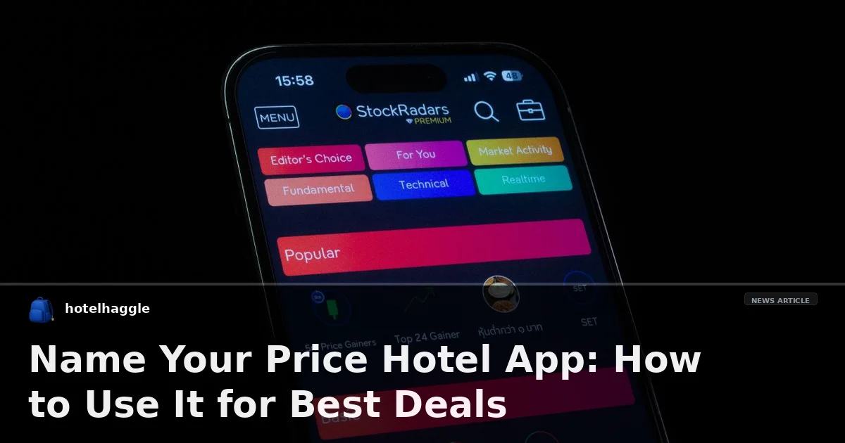 Name Your Price Hotel App: How to Use It for Best Deals