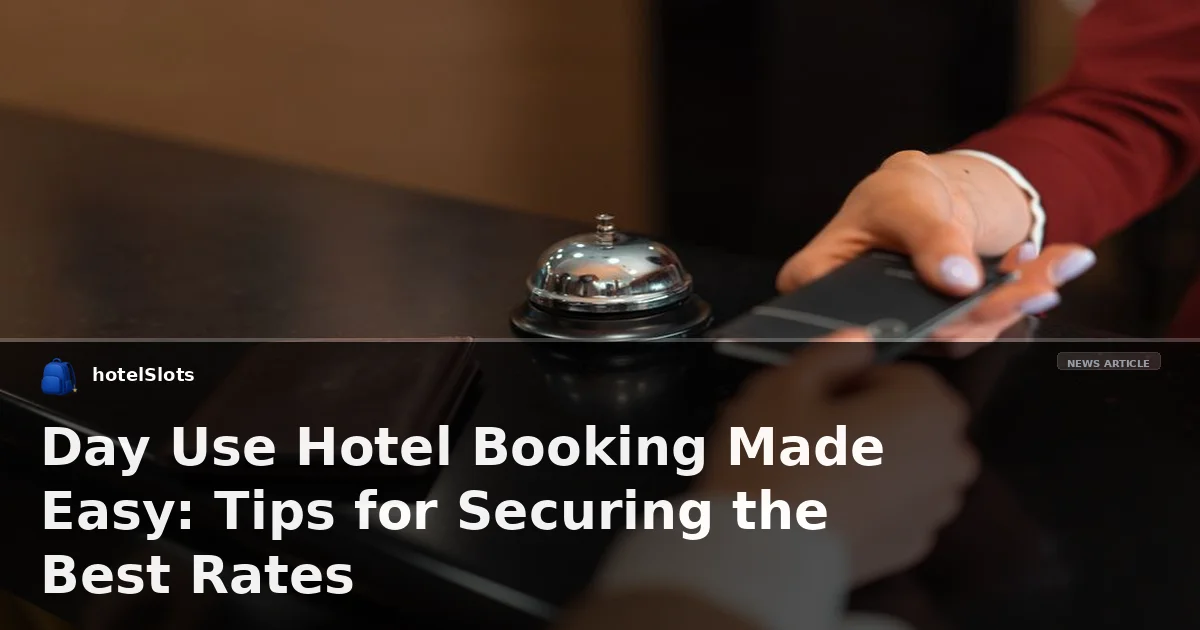 Day Use Hotel Booking Made Easy: Tips for Securing the Best Rates