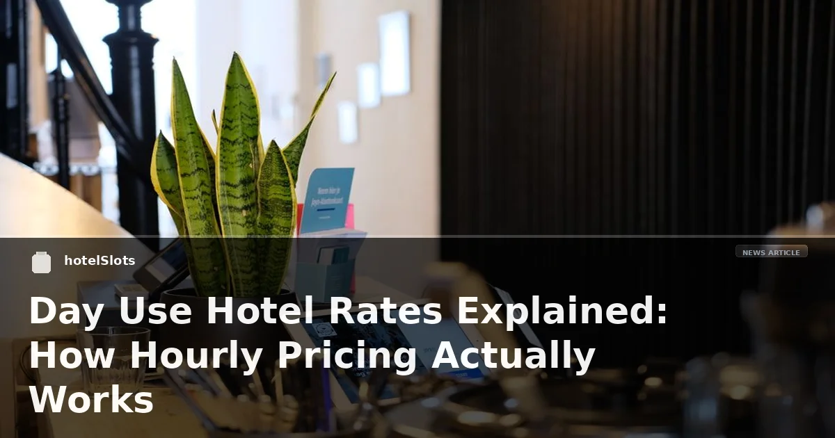 Day Use Hotel Rates Explained: How Hourly Pricing Actually Works