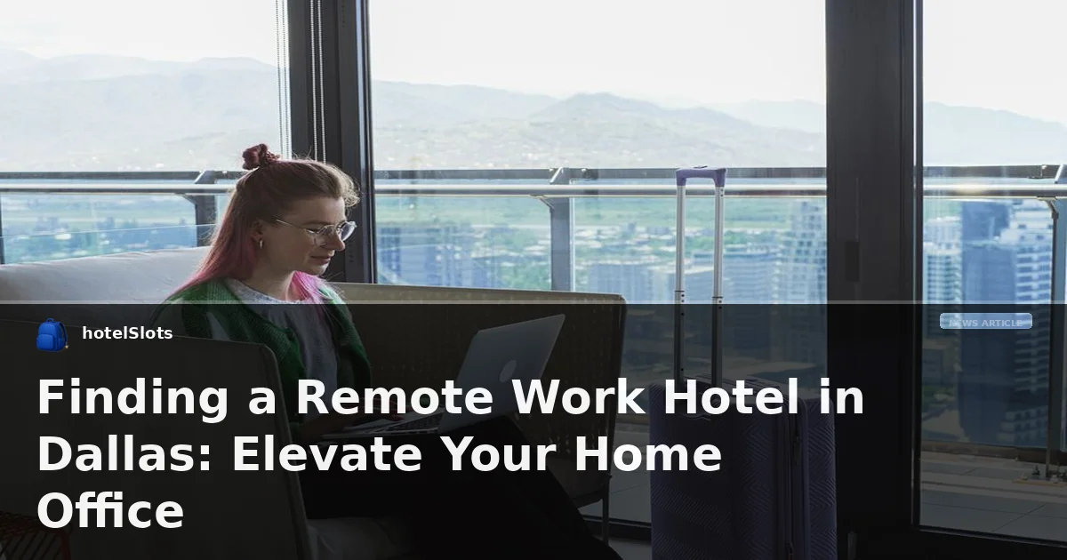 Finding a Remote Work Hotel in Dallas: Elevate Your Home Office