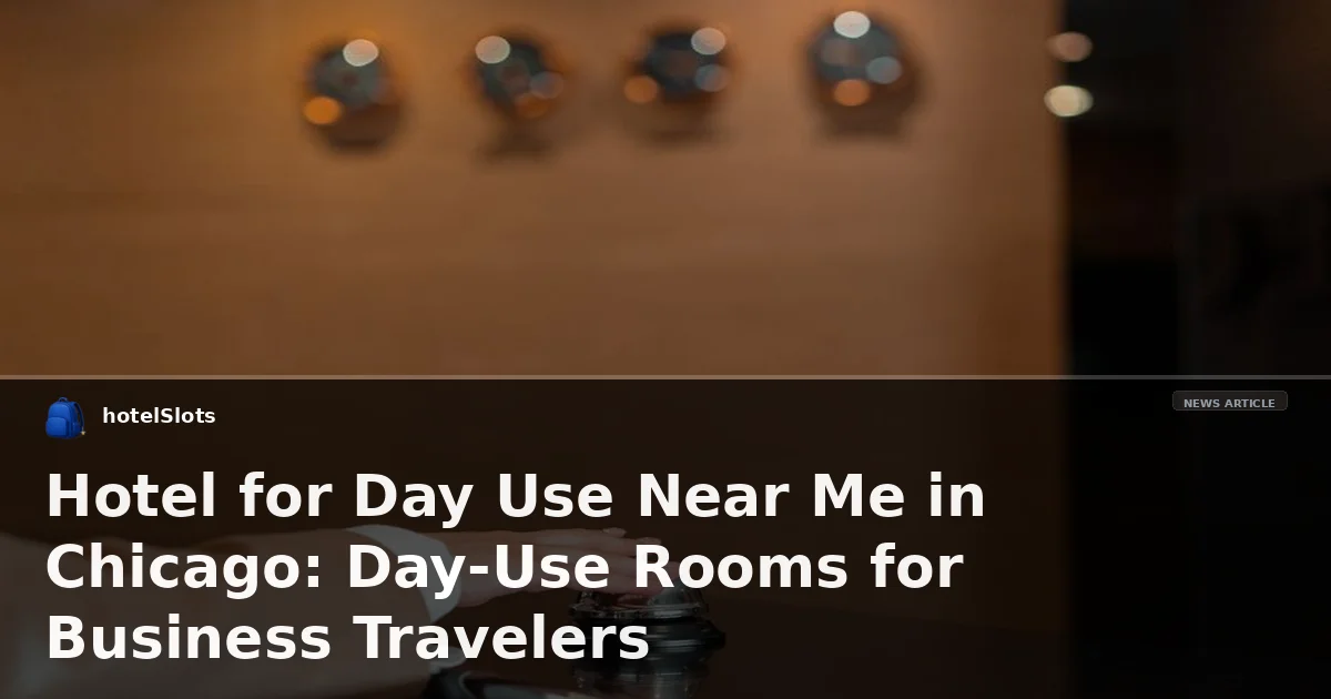 Hotel for Day Use Near Me in Chicago: Day-Use Rooms for Business Travelers