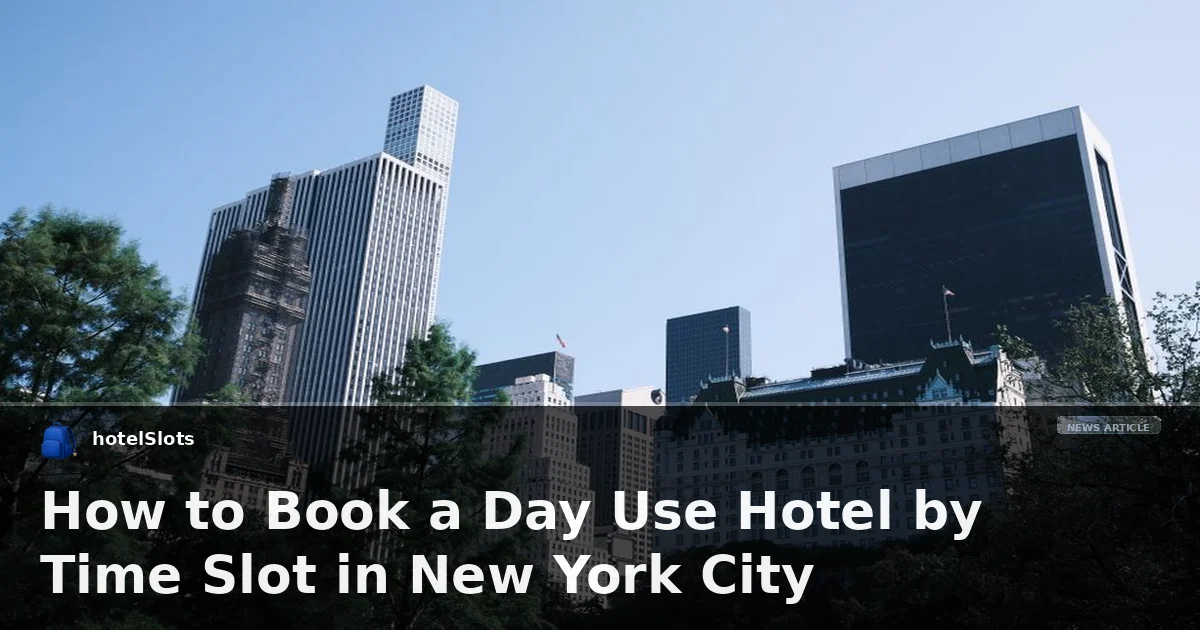 How to Book a Day Use Hotel by Time Slot in New York City