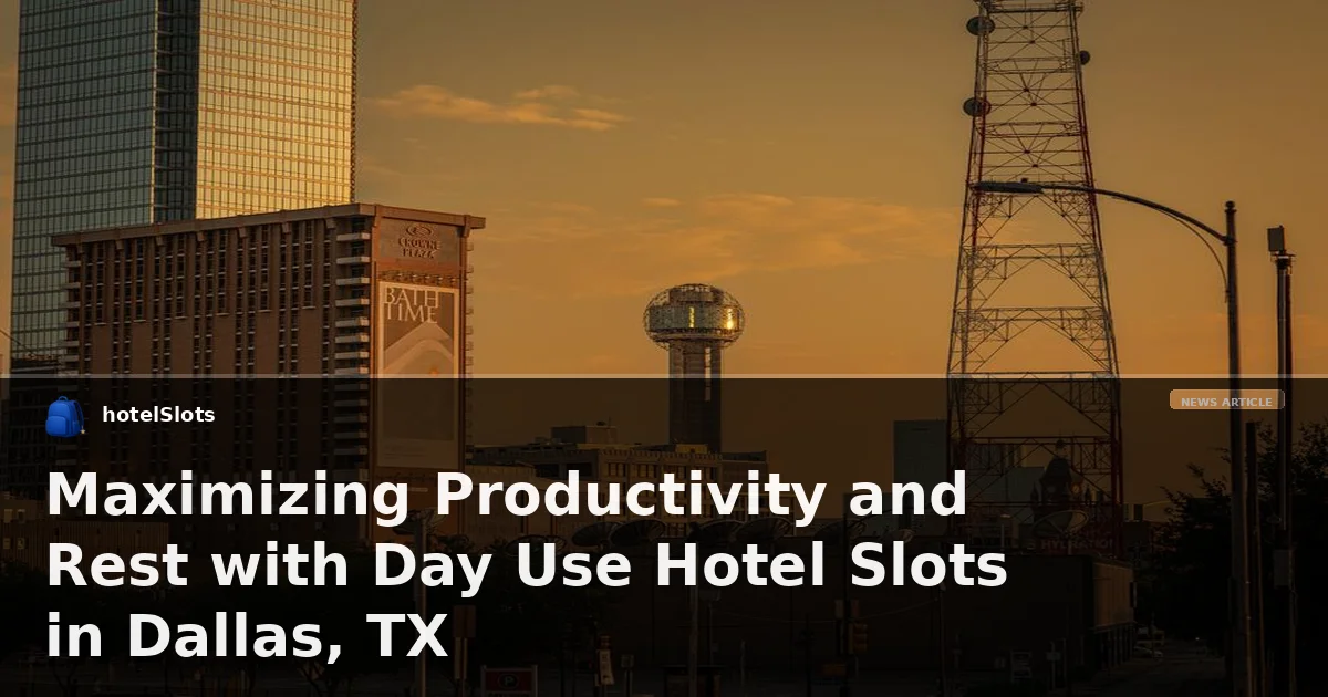 Maximizing Productivity and Rest with Day Use Hotel Slots in Dallas, TX