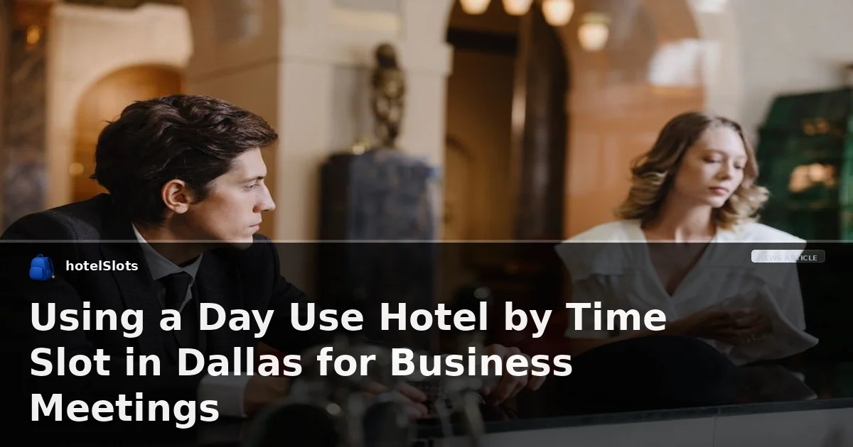 Using a Day Use Hotel by Time Slot in Dallas for Business Meetings