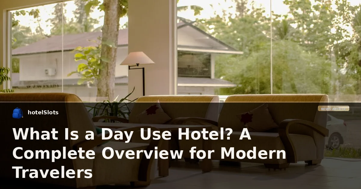 What Is a Day Use Hotel? A Complete Overview for Modern Travelers